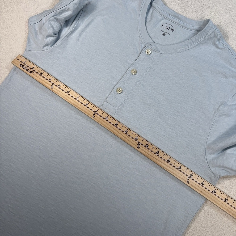 J.Crew Slub Cotton Henley‎ Shirt Men's M Light Blue L1965 - Picture 7 of 11